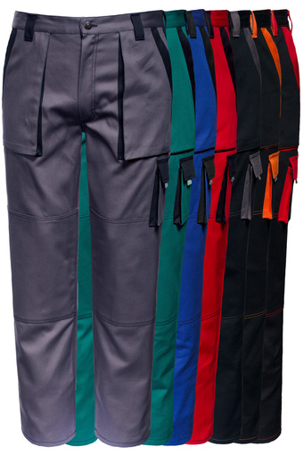 FORJA Pantaloni Da Lavoro Uomo In Tessuto Resistente 300 GSM - Multi-tasche Con Ginocchiere E Passanti - Nero, Varie Taglie